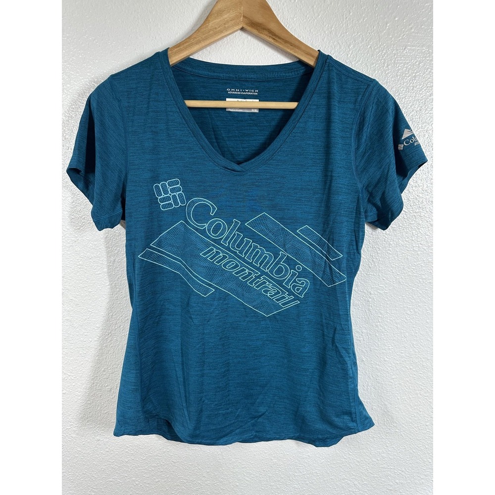 Columbia Montrail Shirt‎ Womens Medium Blue Omni-Wick Performance Athletic Tee